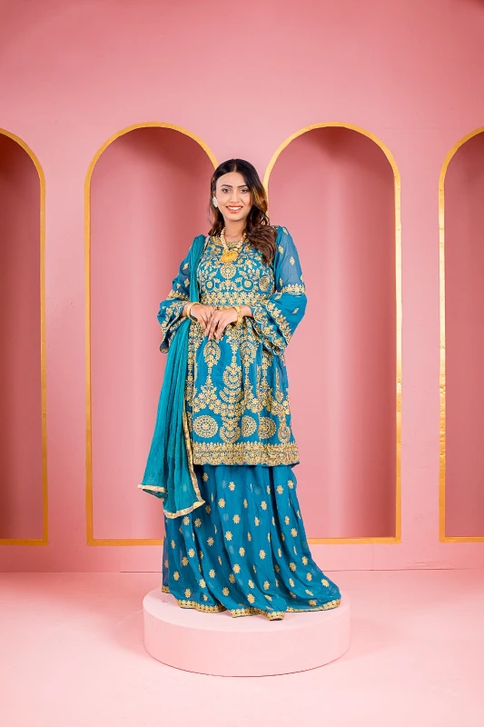 Readymade Georgette Embroidery Party Dress – nazmas shop online in Bangladesh lowest price