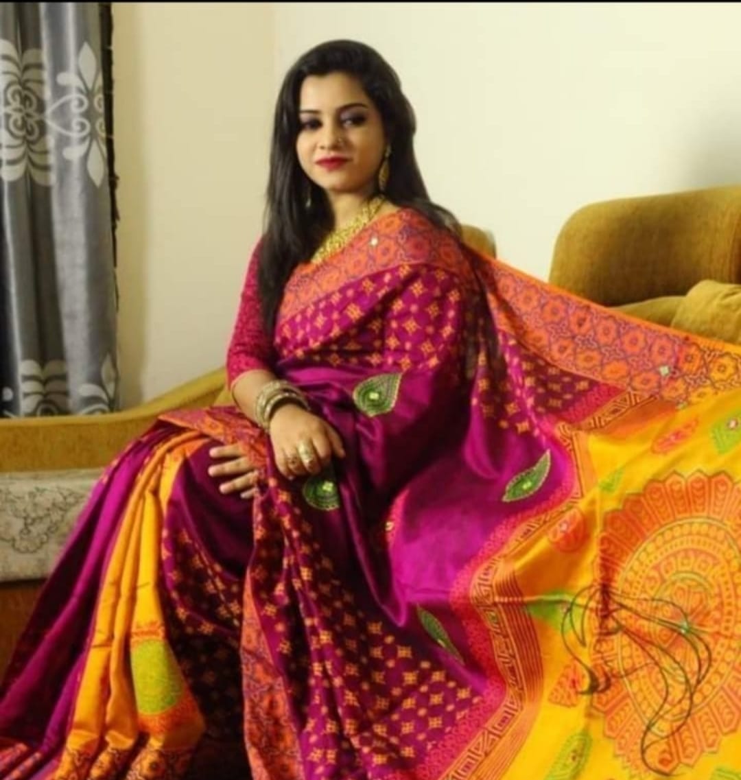 Dhupiyan Silk Saree Purple-Star