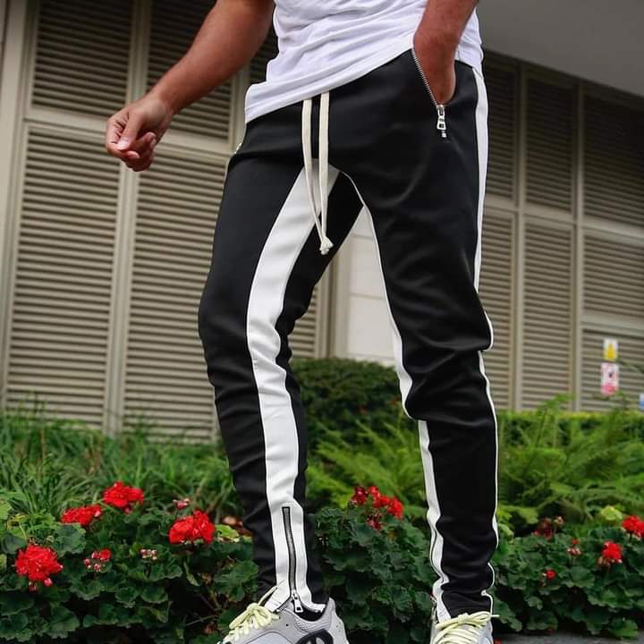 Buy Casual Men's Sweatpant Trouser black + white at Best Price in Bangladesh