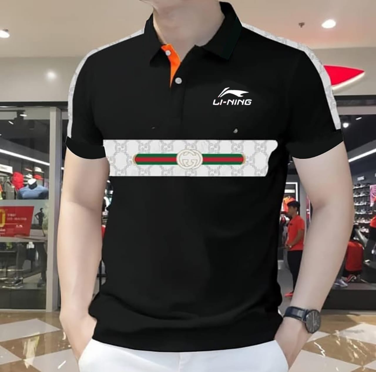 Buy Cotton Polo Shirt For Men's Black LI-NING at Best Price in Bangladesh