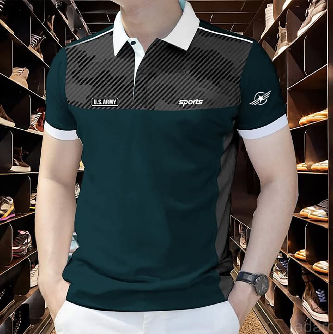 Buy Cotton Polo Shirt For Men's Green Ash at Best Price in Bangladesh