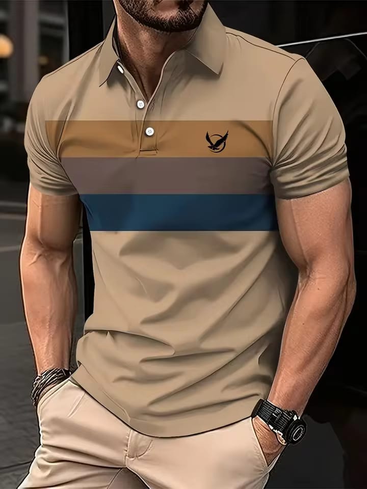 Buy Cotton Polo Shirt For Men's Brown Mixed at Best Price in Bangladesh