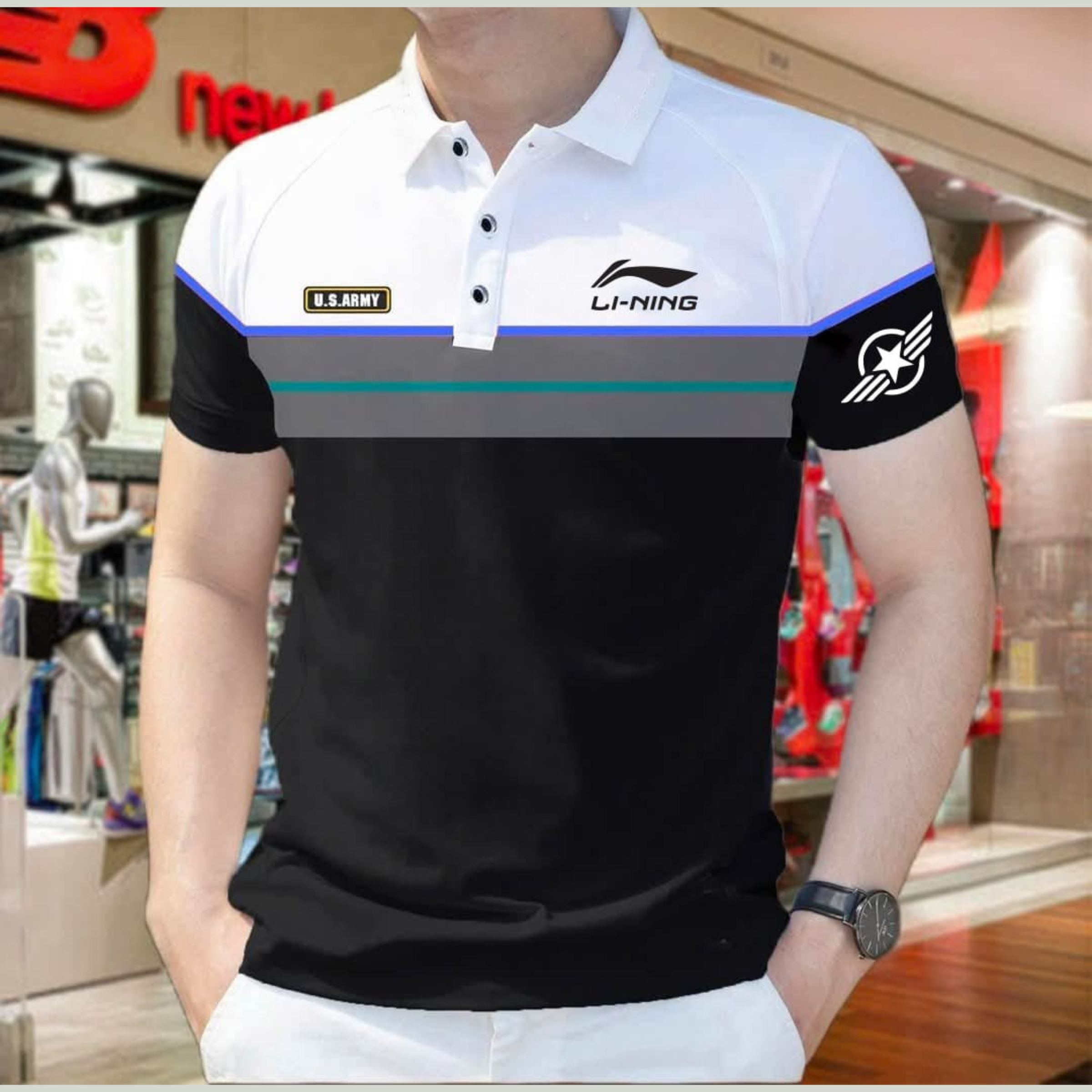Buy Cotton Polo Shirt For Men's Black and White at Best Price in Bangladesh