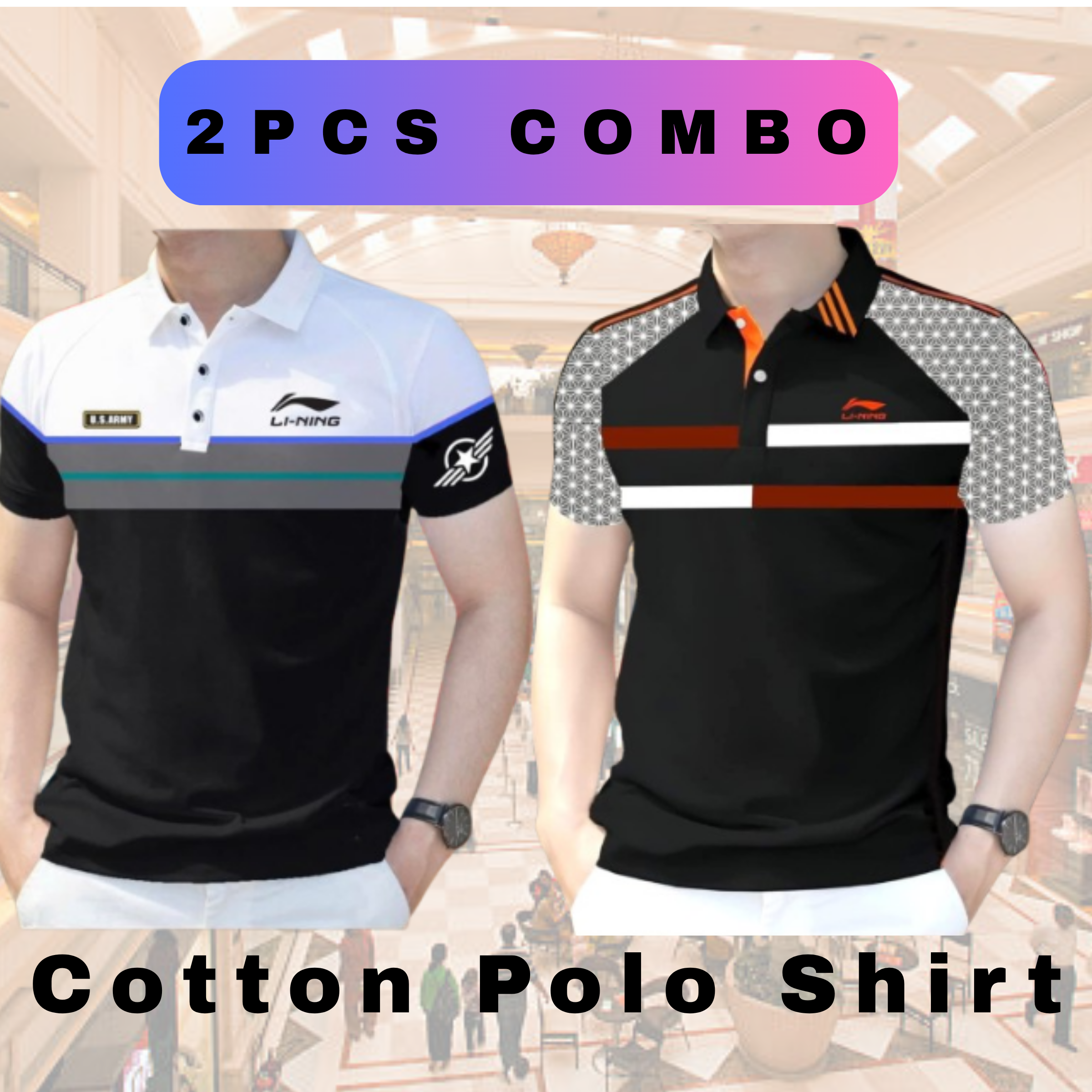 Buy Combo Cotton Polo Shirt For Men's Black Mixed at Best Price in Bangladesh