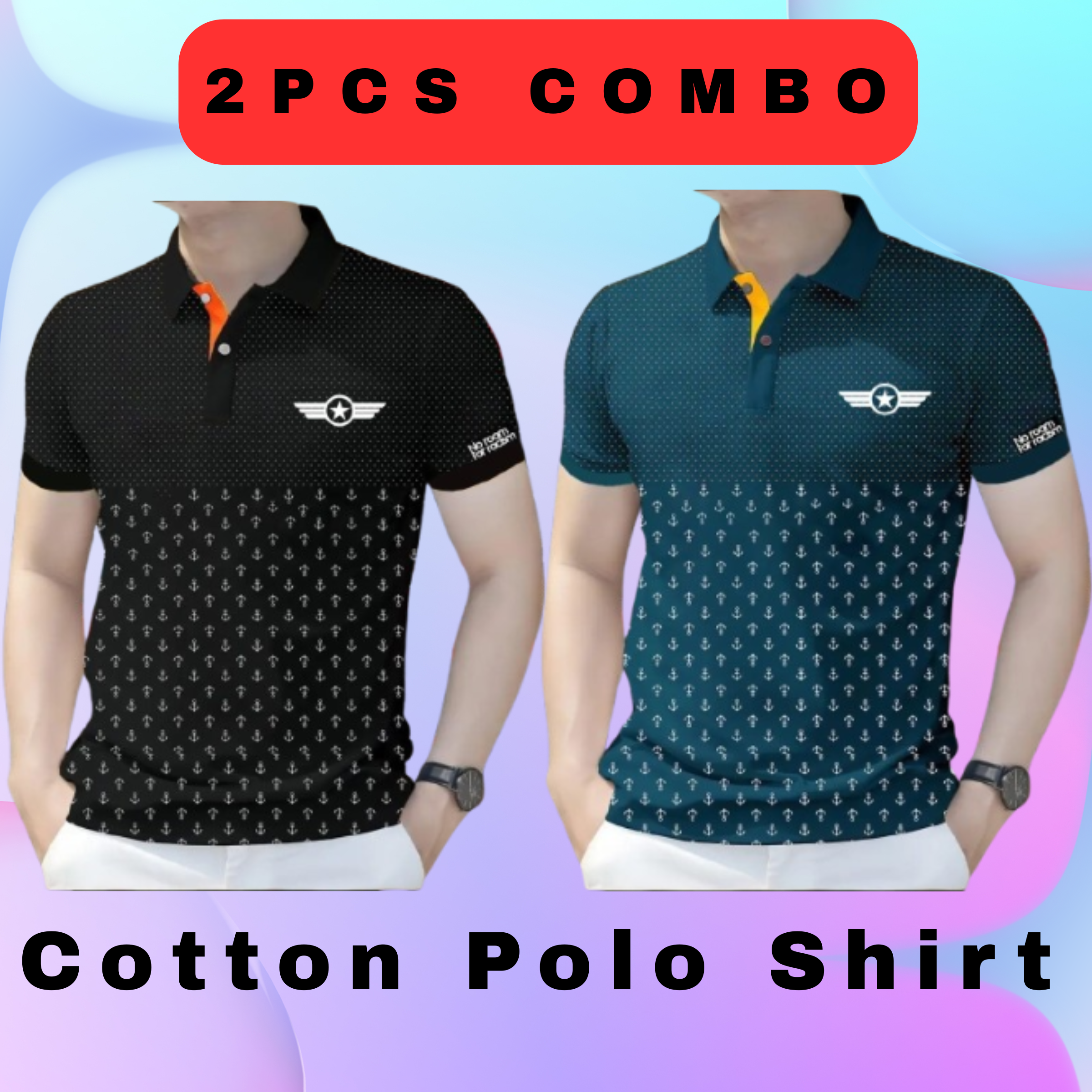 Buy Combo Cotton Polo Shirt For Men's Black-Green at Best Price in Bangladesh