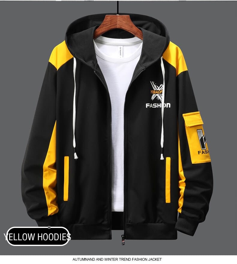 Trendy Premium Winter Hoodie Yellow Black Red color (3)