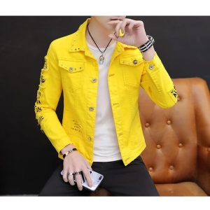 Stylish Denim Jacket for Winter Yellow
