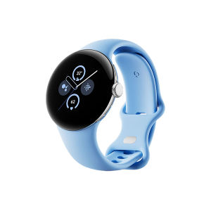 Google Pixel Watch 2 Wi-Fi Polished Silver Aluminum Case Bay Active Band Smartwatch, 41mm